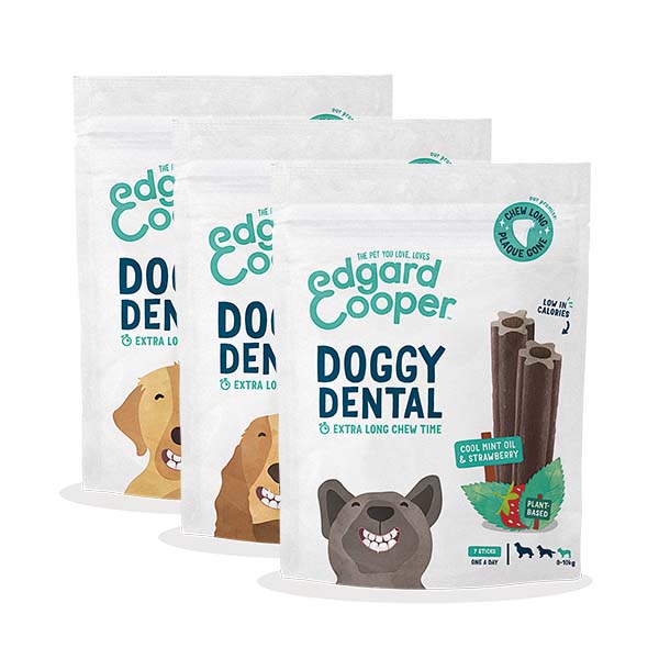 Edgard & Cooper Doggy Dental Hond - Munt & Aardbij - small