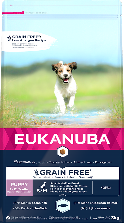 Eukanuba Grain Free Puppy Small Breed Hond - Zeevis 3kg