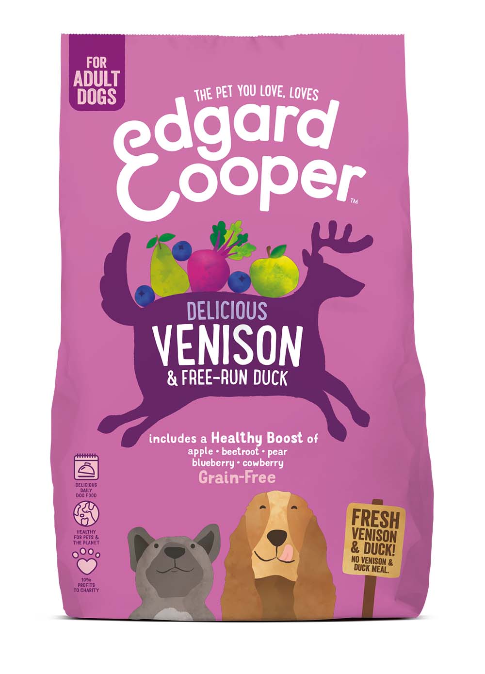 Edgard & Cooper Adult Hert & Eend Hond - 2,5kg