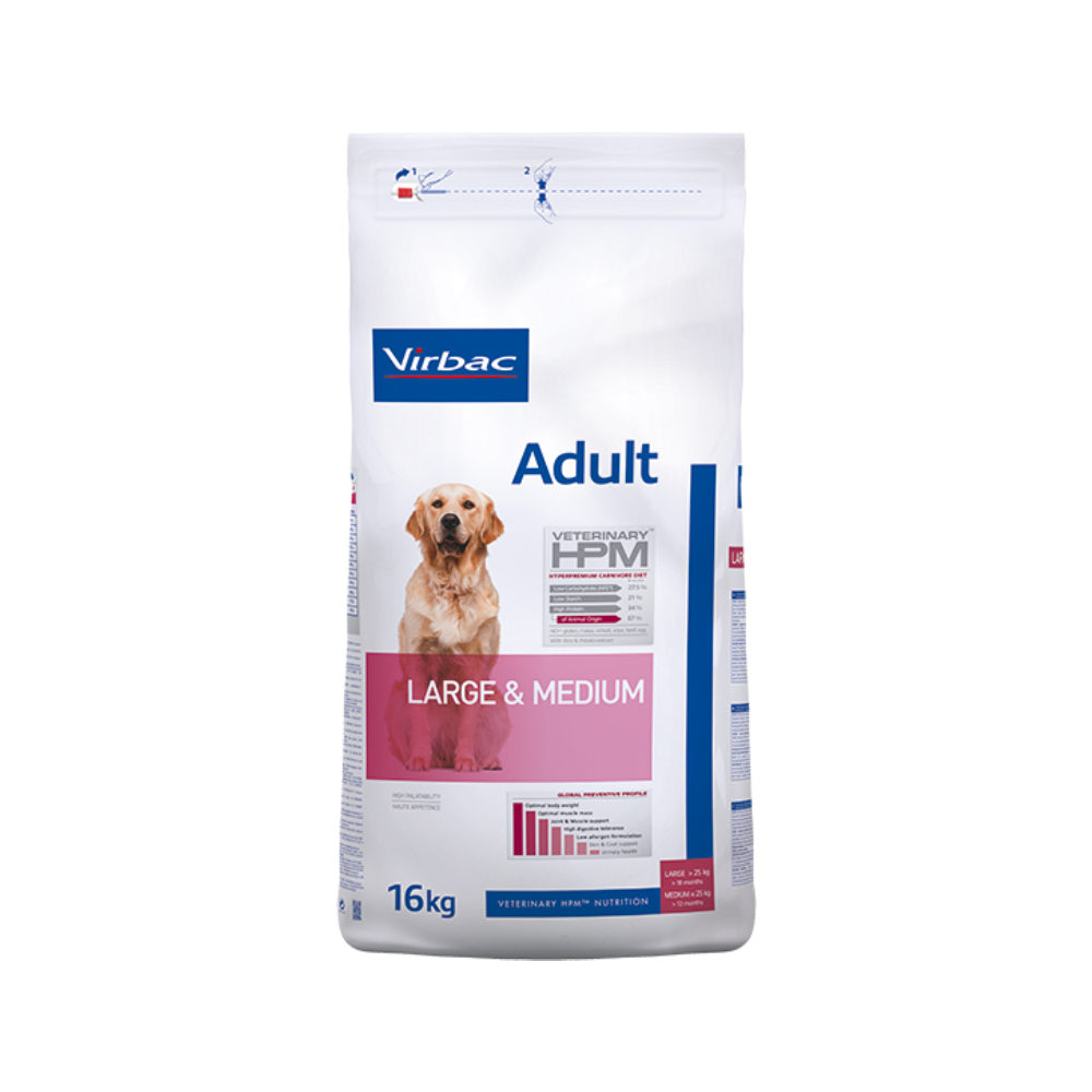 Virbac Veterinary HPM Adult Large & Medium Hond - 16kg