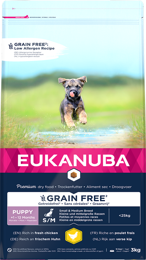 Eukanuba Grain Free Puppy Small Breed Hond - Kip 3kg