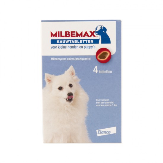 Milbemax Kauwtablet Kleine Hond - 4 tabletten