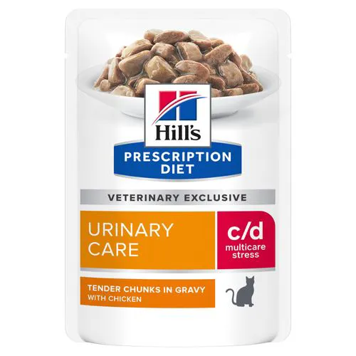 Hill's Prescription Diet Urinary Care c/d Stress Kat - pouches 12x85g - zalm