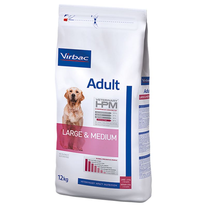 Virbac Veterinary HPM Dog Adult Large & Medium Droogvoer Hond - 12 Kg/zak