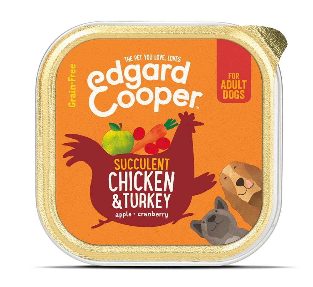 Edgard & Cooper Kip & Kalkoen Hond - kuipje 150g