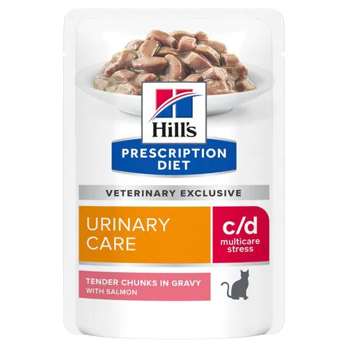 Hill's Prescription Diet Urinary Care c/d Stress Kat - pouches 12x85g - zalm