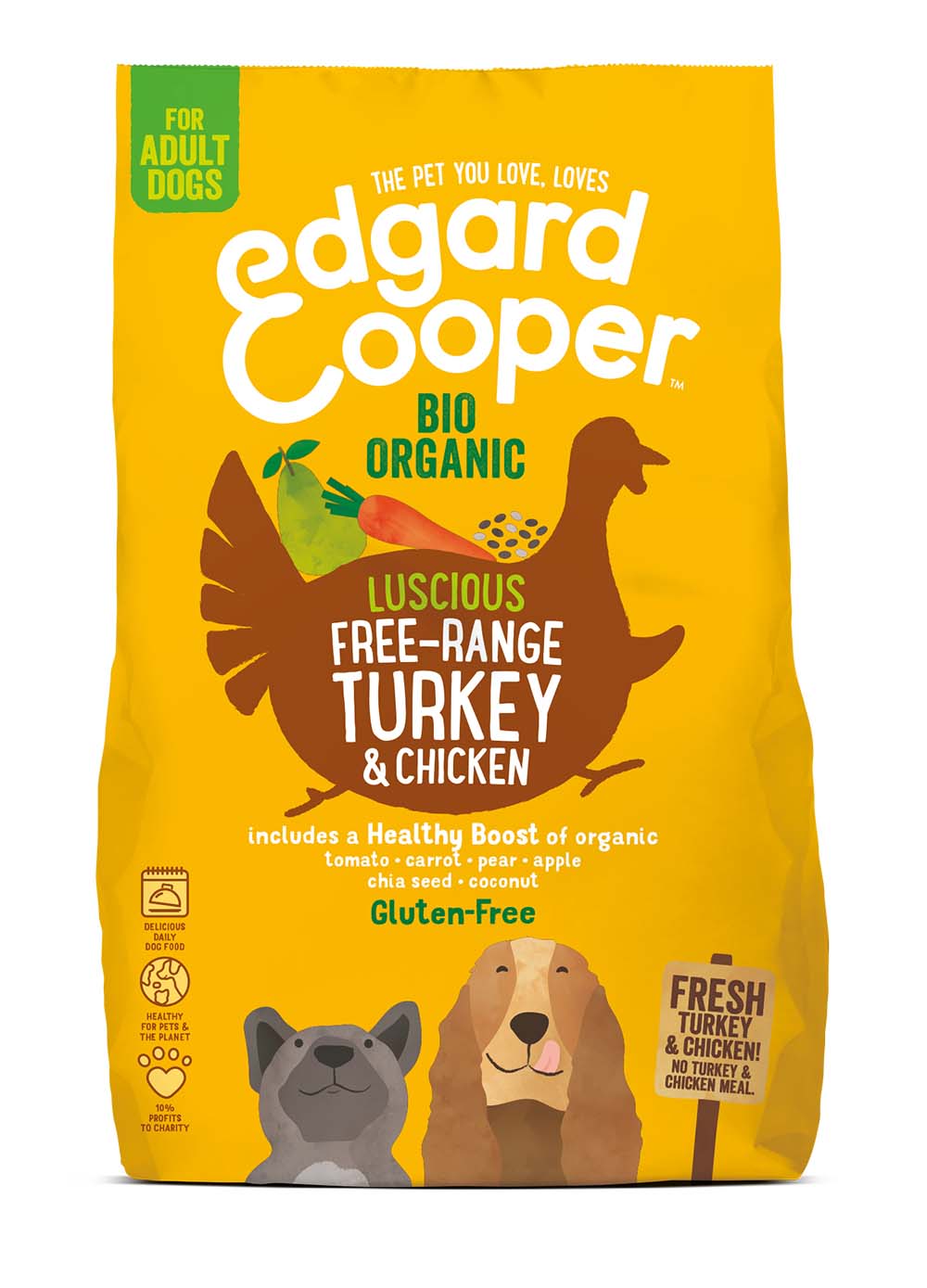 Edgard & Cooper Adult Biologisch Kalkoen & Kip Hond - 2,5kg