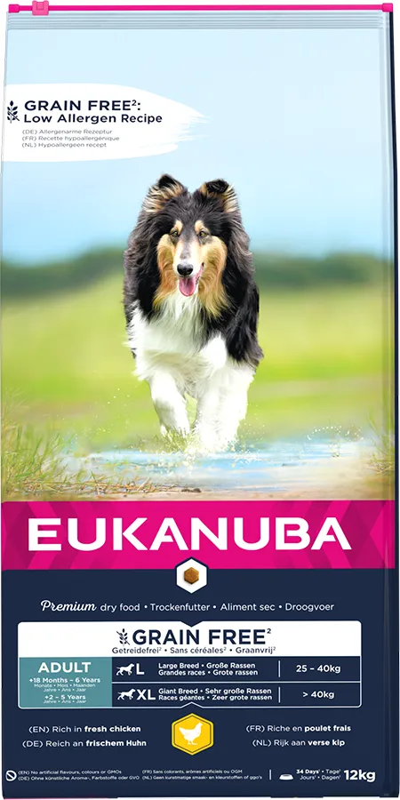 Eukanuba Grain Free Adult Large Breed Hond - Kip 12kg