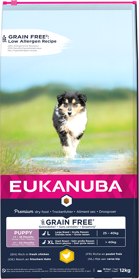 Eukanuba Grain Free Puppy Large Breed Hond - Kip 12kg